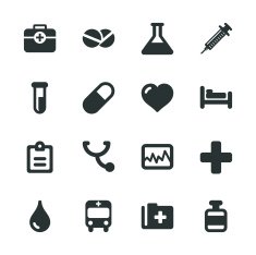 Medical Sign Silhouette Icons