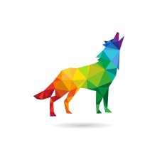 Wolf abstract isolated on a white backgrounds vector illustration N2