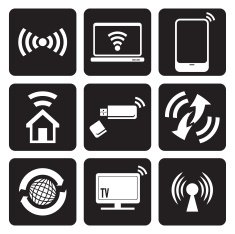 Wireless technology web icons set N2