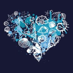 Heart of the shells Hand drawn illustration N3