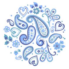 Beautiful Indian paisley circle ornament N2