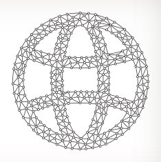 Globe on triangular node royaltfree vecotr graphic