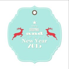 christmas and new year 2015 label with reindeer N2