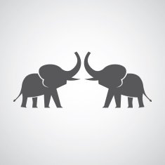 Two elephants silhouettes N2