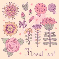 Set of floral elements isolated for your design N6