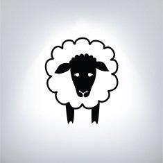 black silhouette of sheep N17