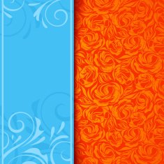 Invitation card with floral pattern Vector eps-10