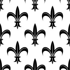 Seamless fleur-de-lis royal black pattern N2