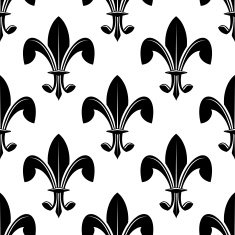 Black and white seamles fleur de lys pattern