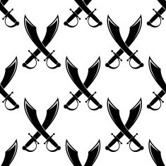 Crossed swords or cutlass seamless pattern