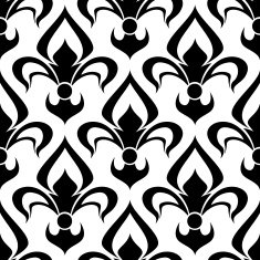 Seamless fleur-de-lis royal black pattern N3