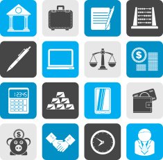 Silhouette Business and office icons N30