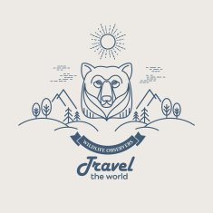 Wild animals Flat line illustration N5