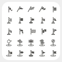 Flag and Banner icons set N2