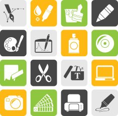 Silhouette Graphic and web design icons