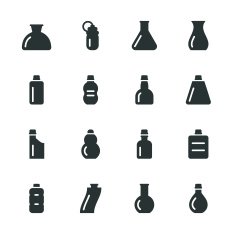 Bottles Silhouette Icons N4