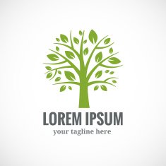 Green tree vector logo design template N2