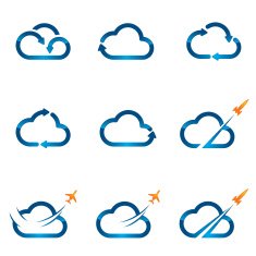 Set of Cloud icons 1
