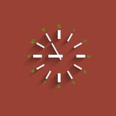 Clock with transparent shadow