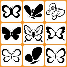 butterfly icons set