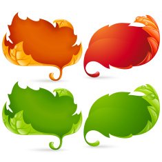 Vector fall leaf frame set isolated on white background