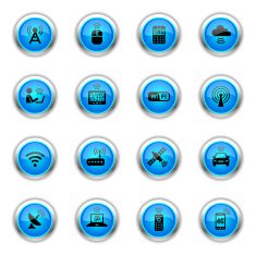 Blue Icons - Wireless Technology