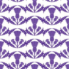 Scottish Thistle Wavy Repeating Pattern N3