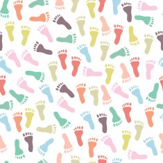 Seamless pattern with colorful footprints N3