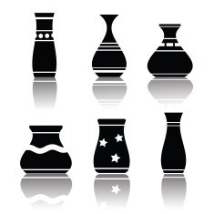 silhouettes of vases N3