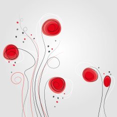 Red flowers card N2