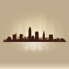 Cleveland Ohio brown skyline city silhouette