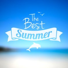 Summer Beach Background with label