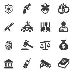Law and Justice Silhouette icons