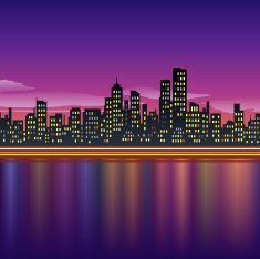 City skyline at night N2