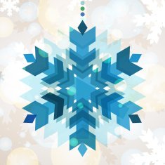 Vector snowflake with winter background New Year greeting card