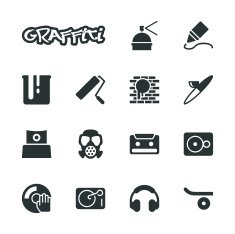 Graffiti Silhouette Icons