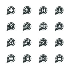 Map Sign Silhouette Icons N2