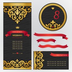 Vintage ornate cards with hipsters label N3