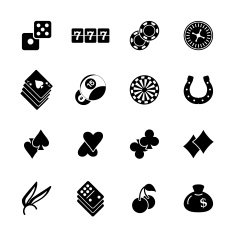 Casino Gambling Silhouette Icons