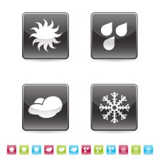 Weather glossy icon set