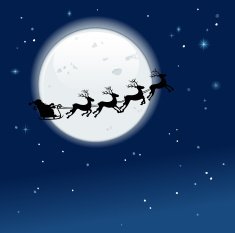 santa's sleigh in christmas
