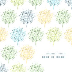 Summer trees colorful frame corner pattern background