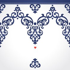 Vector seamless border in Victorian style N59