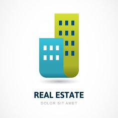 Abstract silhouettes of buildings Vector logo icon template