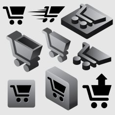 Metal isometric shopping cart N2