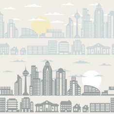Cityscape seamless pattern with buildings N2