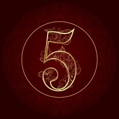 Vintage floral number 5