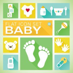 Flat icons 3 Baby Neutral