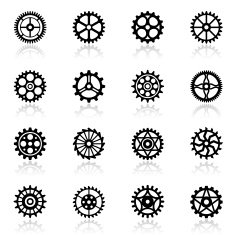 Gears icon set N2