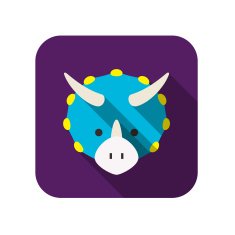 Triceratops Dinosaur animal ui flat design